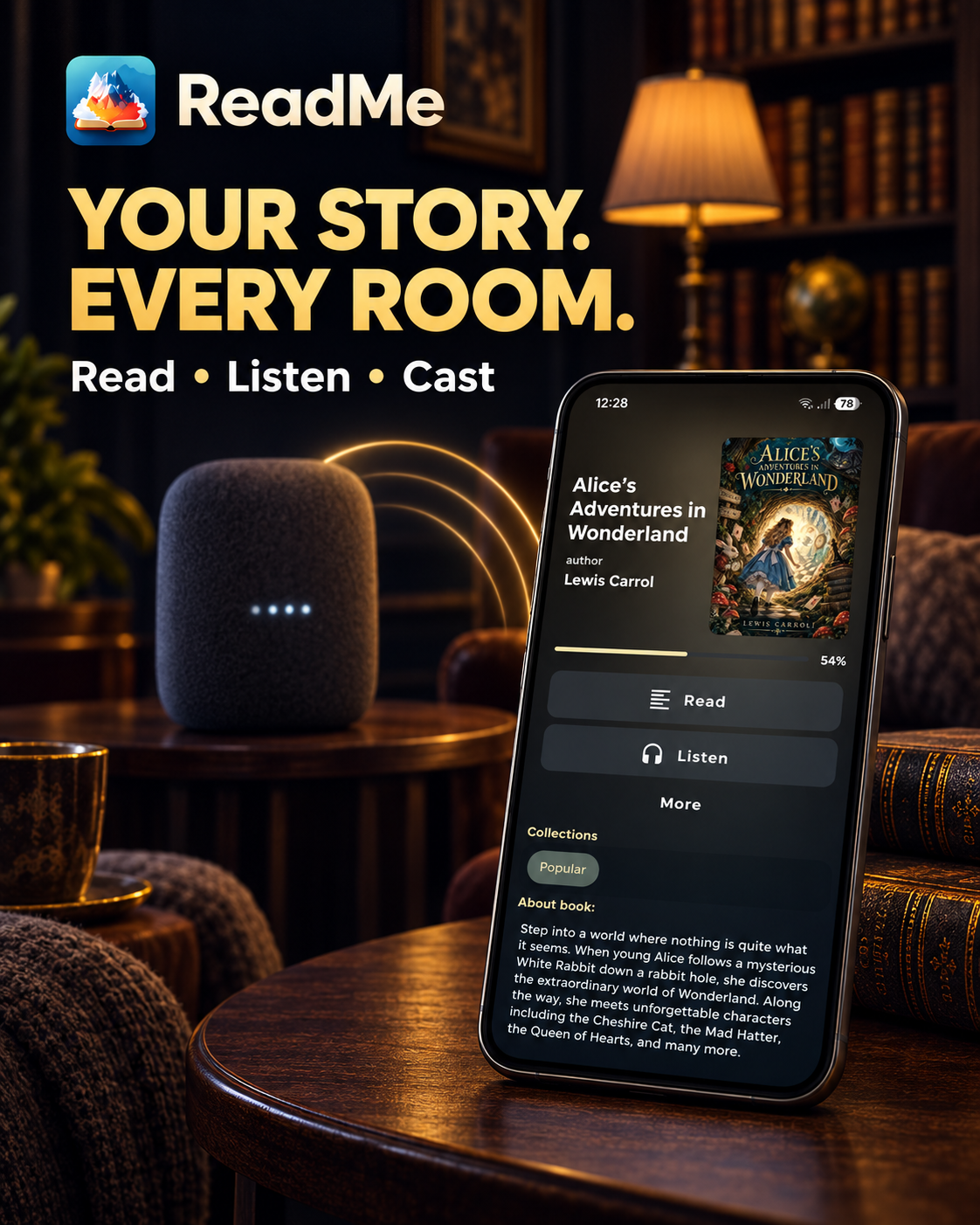 Listen to EPUB books offline with ReadMe for Android banner
